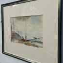 58 000.-ft * Diósy Antal (1895 - 1977) Kikötő ferenc József parton 1961 V . akvarell festménye kerettel (65 x 55) keret nélkül (37 x 26) 251014_049