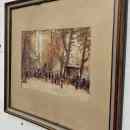 58 000.-ft * Diósy Antal (1895 - 1977) 1953 X,26  Park , akvarell festménye keretel (54 x 49 ) (28 x 21) 251014_014