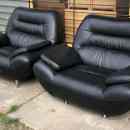 40 000 ft / db * Olasz fekete bióbőr fotel 2db (120 szél 90mély 40/90mag) 260319_013