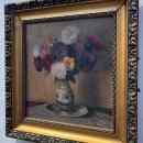 12 000.-ft * Csendélet  őszirózsák korsóban szignált olaj farost  (45 x 48) 250710_104