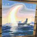 4 800.-ft * Csónakázó kép festmény 50 x 50 260418_014
