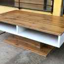 34 800.-ft * Dohányzóasztal 2 Tárolóval Alamo fehér, tölgyfa színű faalapú anyag
( 120szél 70mély 43mag ) 251202_025