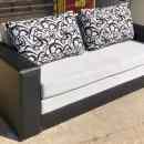 49 900 ft * Szürke műbőrkarfás kanapé ( 200szél 90mély 45/80mag) 260323_006