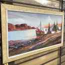 28 000 Ft * V.Ljungdahl : Kikötő olajvászon FESTMÉNY (90x50 kerettel együtt) 260310_008