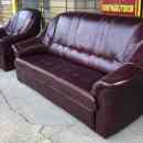 280 000 ft * Bordó ágyazható bőr kanapé + fotel  260413_001