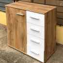 32 800.-ft * Alamó 1 ajtós 4 fiókos komód fehér,tölgyfa színű faalapú anyag
( 80szél 40mély 83mag ) 251202_013