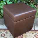 16 800.-ft * Barna bőr puff (41 x 41 x 44 magas) 210617_001