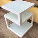 14 800 ft * Fehér kicsi üveglapos aszta / éjjeliszekrény ( 40szél 40mély 50mag) 260219_020